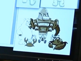 Beside the script, there's an image of Herbert, Klutzy, the Protobot and an Old Crab. That could mean that the Proto-Bot and that old crab would have shown up during the Operation: Blackout too, but that idea was canceled.