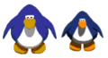 A penguin from Club Penguin on the left and a penguin from Penguin Chat on the right.