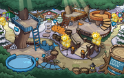 The Snow Forts during Gold Puffle Day