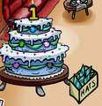 A close-up picture with the cake.