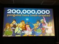 200,000,000 Penguins created sign.