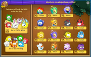 The menu seen when adopting a puffle.