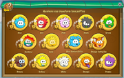 The menu seen when transforming into a puffle.