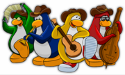 The Second Penguin Band design. Please note that G Billy also played the drums, rather than just the "flute".