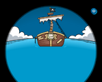 A damaged Migrator reaching Club Penguin.