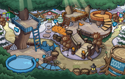 The Snow Forts during Brown Puffle Day